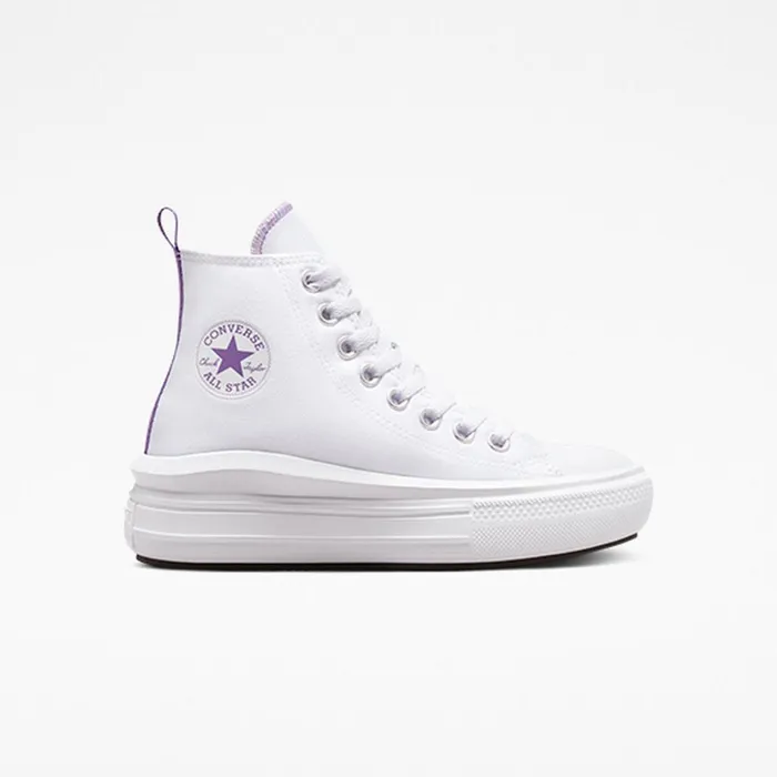 Converse High Top Chuck Taylor All Star Move Platform Whitepixel Purplewhite 8211 Kids