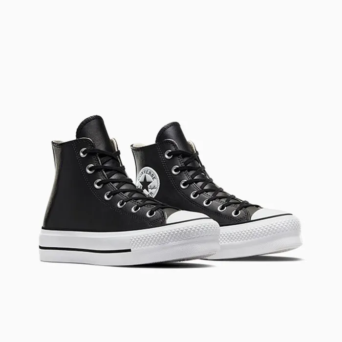 Converse Lift Platforms Chuck Taylor All Star Lift Platform Leather Blackblackwhite 8211 Women