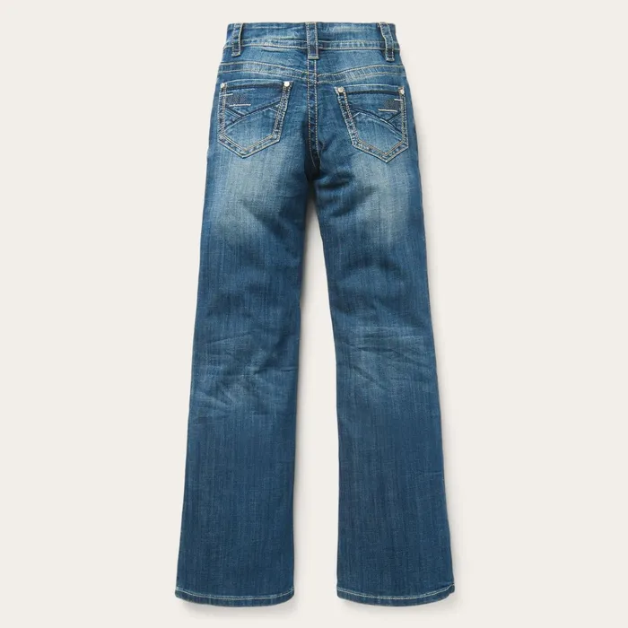 Denim Women Stetson 214 Trouser Fit Jean With Deco Back Pocket Blue