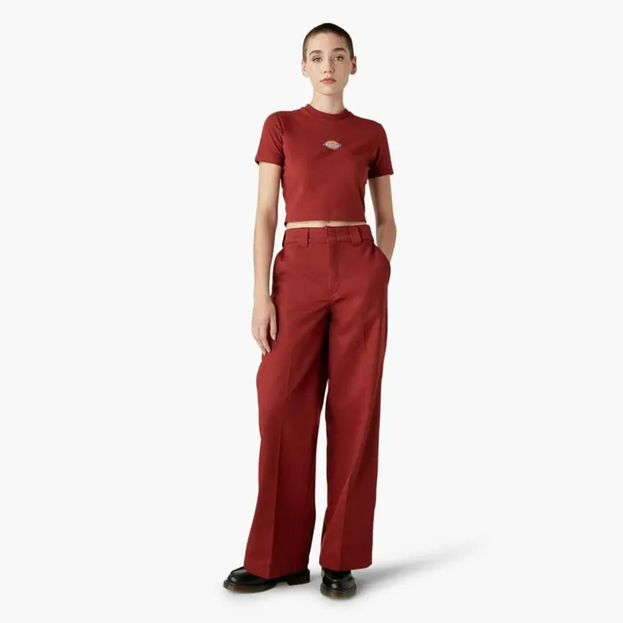 Dickies Cropped Tops Women039s Maple Valley Logo Cropped TShirt Fired Brick Fired Brick ik9 8211 Women Dickies Cropped Tops Women039s Maple Valley Logo Cropped TShirt Fired Brick Fired Brick ik9 8211 Women