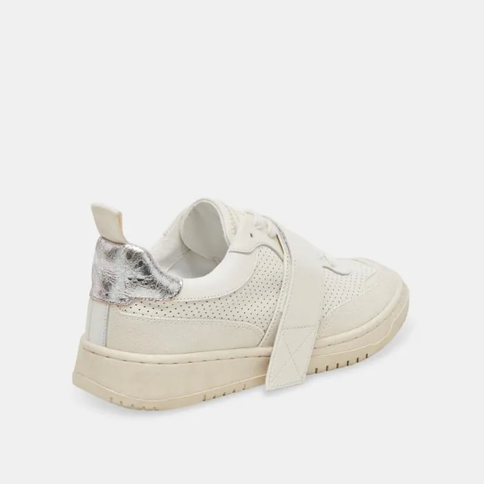 Dolce Vita Alvah Sneakers White Perforated Leather Women Sneakers