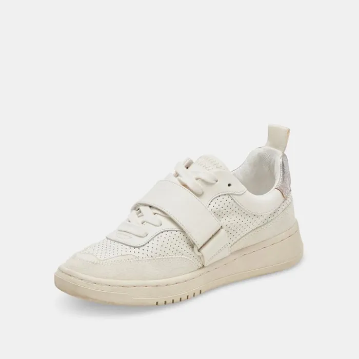 Dolce Vita Alvah Sneakers White Perforated Leather Women Sneakers