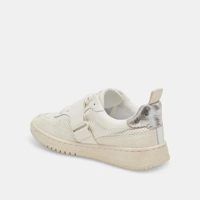 Dolce Vita Alvah Sneakers White Perforated Leather Women Sneakers
