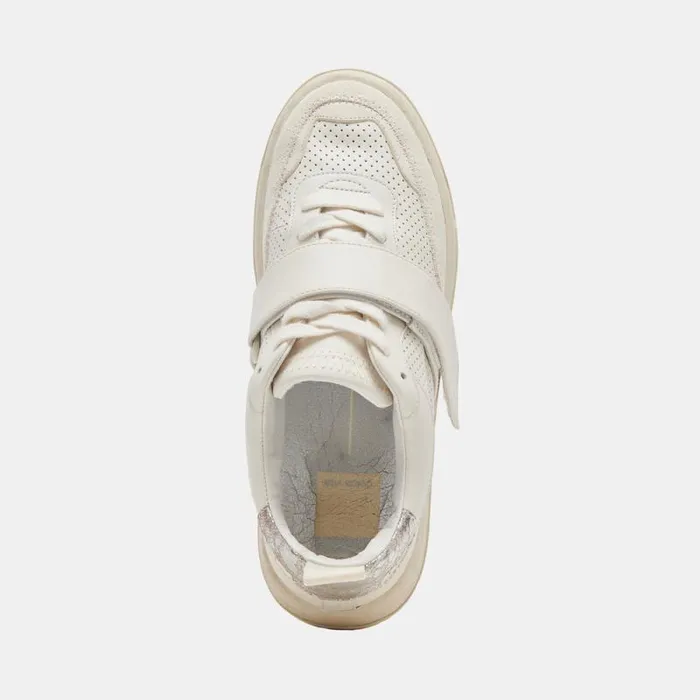 Dolce Vita Alvah Sneakers White Perforated Leather Women Sneakers