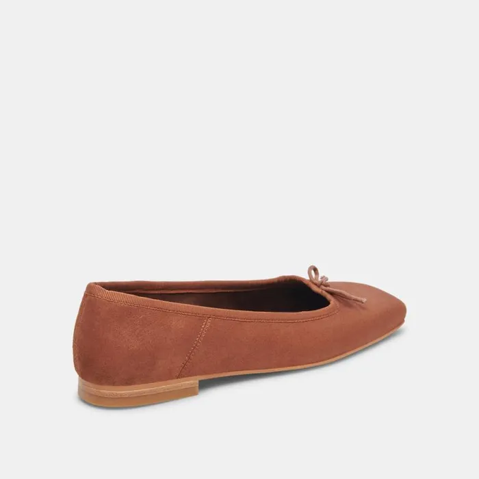 Dolce Vita Anisa Wide Ballet Flats Copper Metallic Suede Women Flats and Loafers