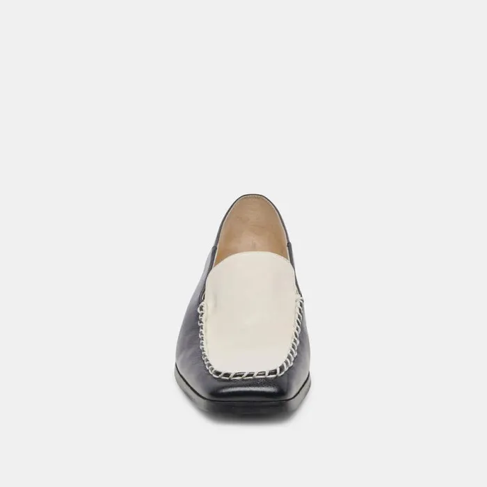 Dolce Vita Beny Wide Flats White Black Crinkle Patent Women Flats and Loafers