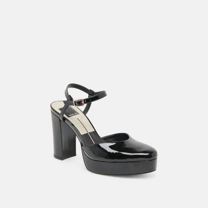 Dolce Vita Claud Heels Midnight Patent Leather Women Heels