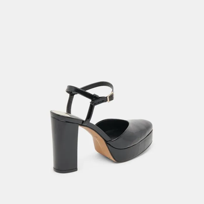 Dolce Vita Claud Heels Midnight Patent Leather Women Heels