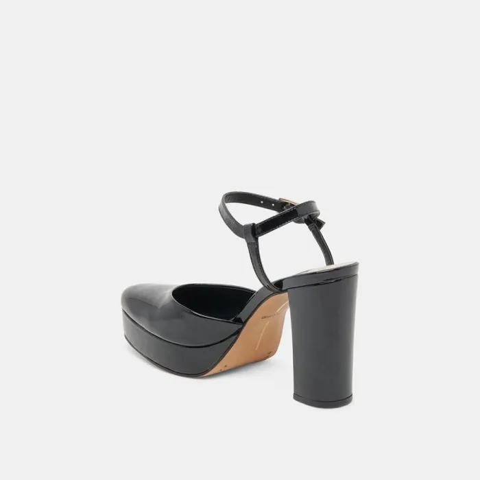 Dolce Vita Claud Heels Midnight Patent Leather Women Heels