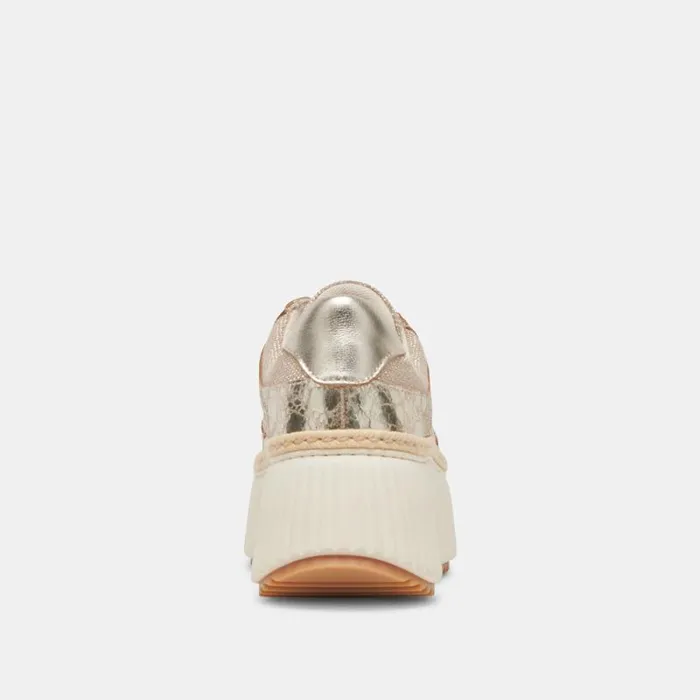 Dolce Vita Dandi Sneakers Light Gold Woven Women Sneakers