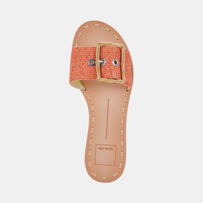 Dolce Vita Dasa Sandals Orange Raffia Women Sandals