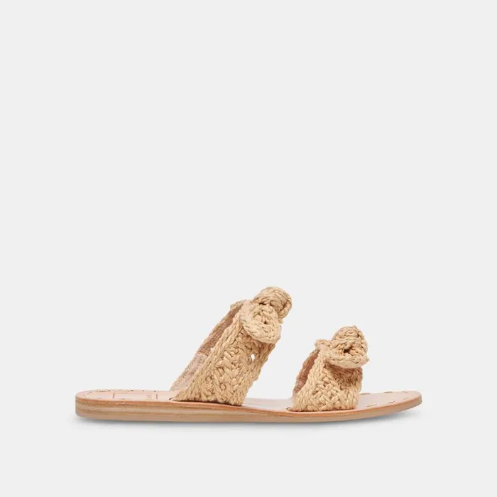 Dolce Vita Dinah Wide Sandals Lt Natural Raffia Women Sandals
