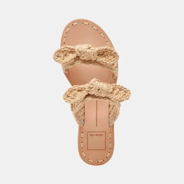 Dolce Vita Dinah Wide Sandals Lt Natural Raffia Women Sandals