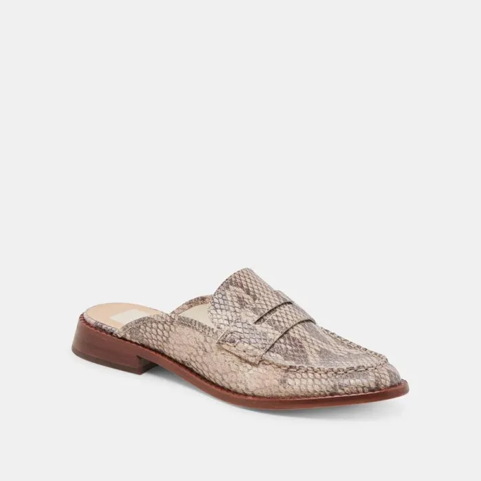 Dolce Vita Havan Loafers Sand Snake Embossed Women Flats and Loafers
