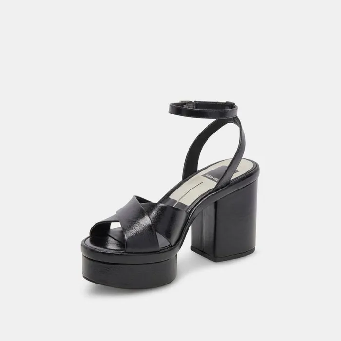 Dolce Vita Laisha Heels Midnight Crinkle Patent Women Heels