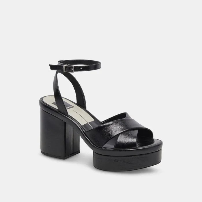 Dolce Vita Laisha Heels Midnight Crinkle Patent Women Heels