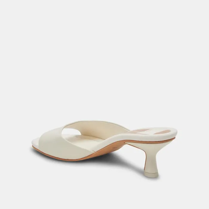 Dolce Vita Macoy Heels White Leather Women Sandals