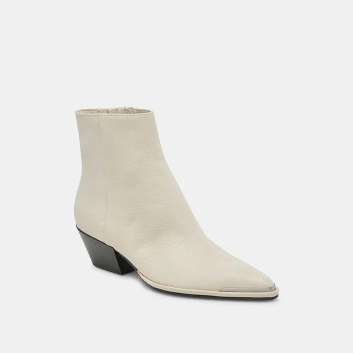 Dolce Vita Nonah Booties Ivory Leather Women Boots and Booties