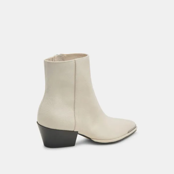 Dolce Vita Nonah Booties Ivory Leather Women Boots and Booties