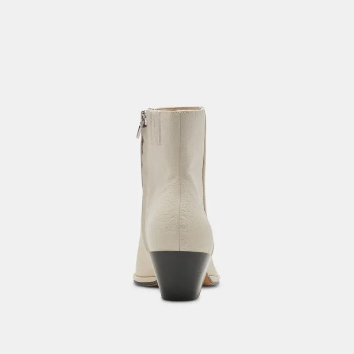 Dolce Vita Nonah Booties Ivory Leather Women Boots and Booties