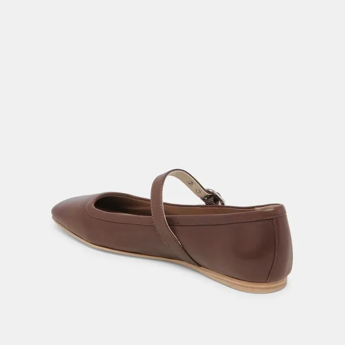 Dolce Vita Rodni Ballet Flats Dk Brown Leather Women Flats and Loafers