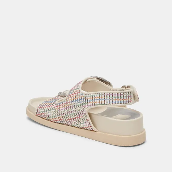 Dolce Vita Starla Pride Sandals White Multi Raffia Women Sandals