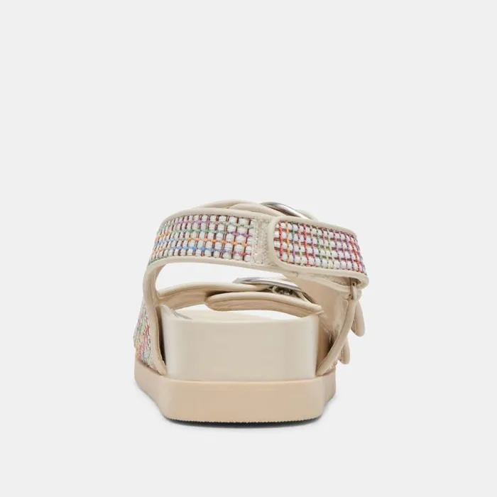 Dolce Vita Starla Pride Sandals White Multi Raffia Women Sandals