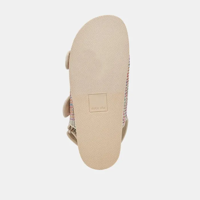 Dolce Vita Starla Pride Sandals White Multi Raffia Women Sandals