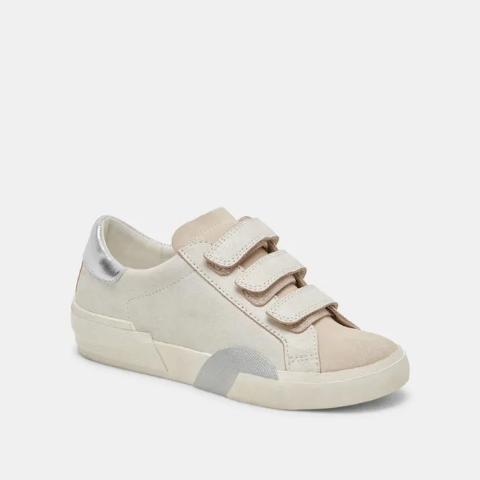Dolce Vita Zabor Sneakers Off White Distressed Leather Women Sneakers