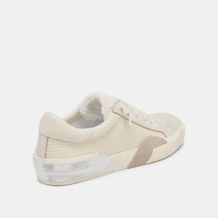 Dolce Vita Zina Plush Sneakers Off White Woven Women Sneakers