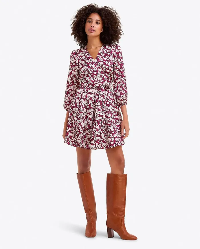 Draper James Extended Sizes Women Jordan LongSleeve Wrap Dress In Hammered Satin