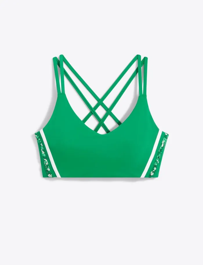 Draper James Tops Women Crossback Sports Bra In Green