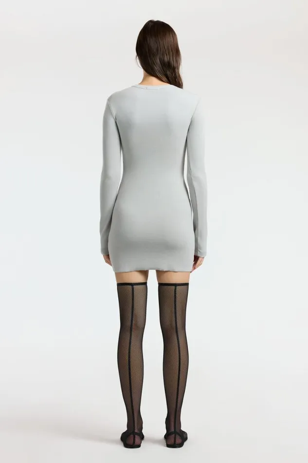 Dresses Skirts Women COTTON CITIZEN Verona Crewneck Mini Dress Silver Cast Dresses Skirts Women COTTON CITIZEN Verona Crewneck Mini Dress Silver Cast