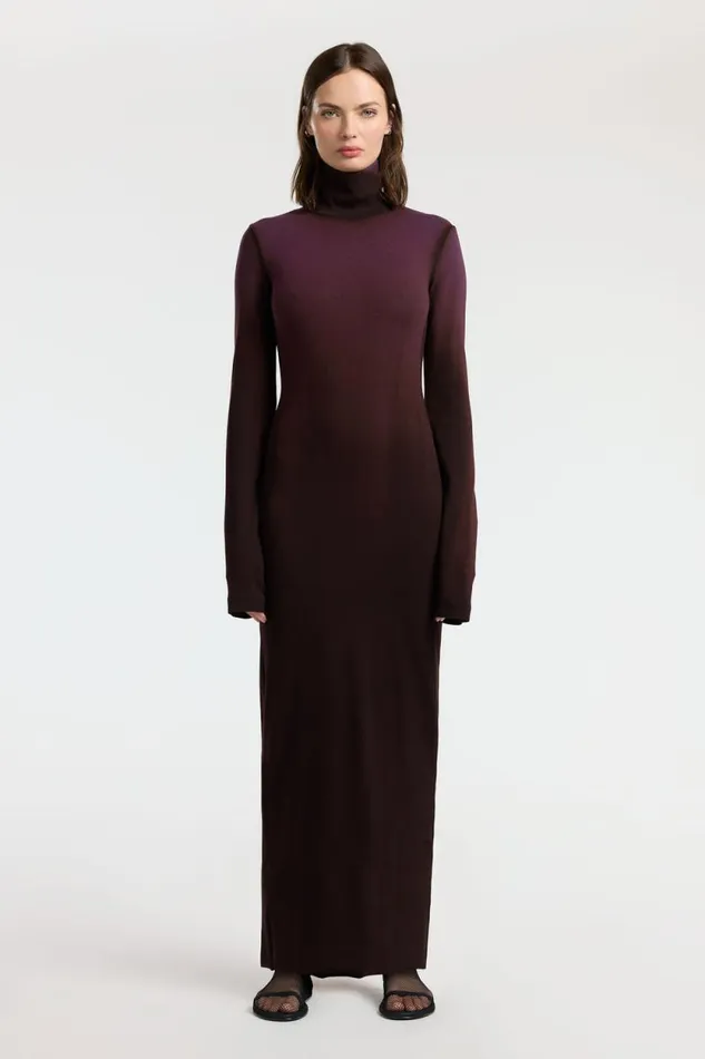 Dresses Skirts Women COTTON CITIZEN Verona Turtleneck Maxi Dress Eggplant Cast