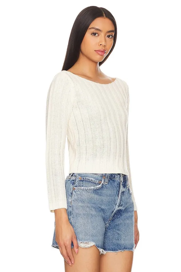 Dropped Needle Long Sleeve Ivory Women Lovers and Friends Sweaters and Knits
