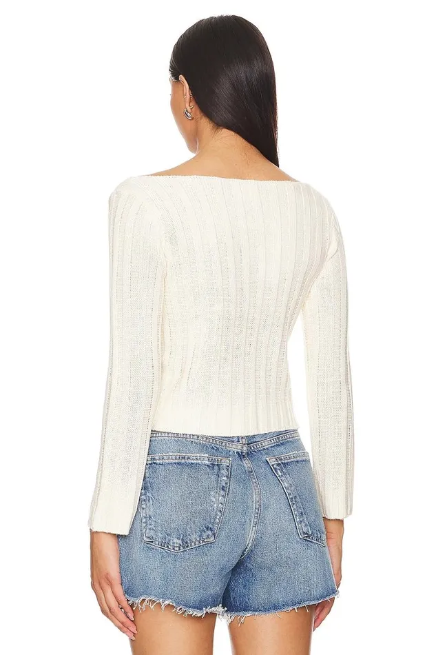 Dropped Needle Long Sleeve Ivory Women Lovers and Friends Sweaters and Knits