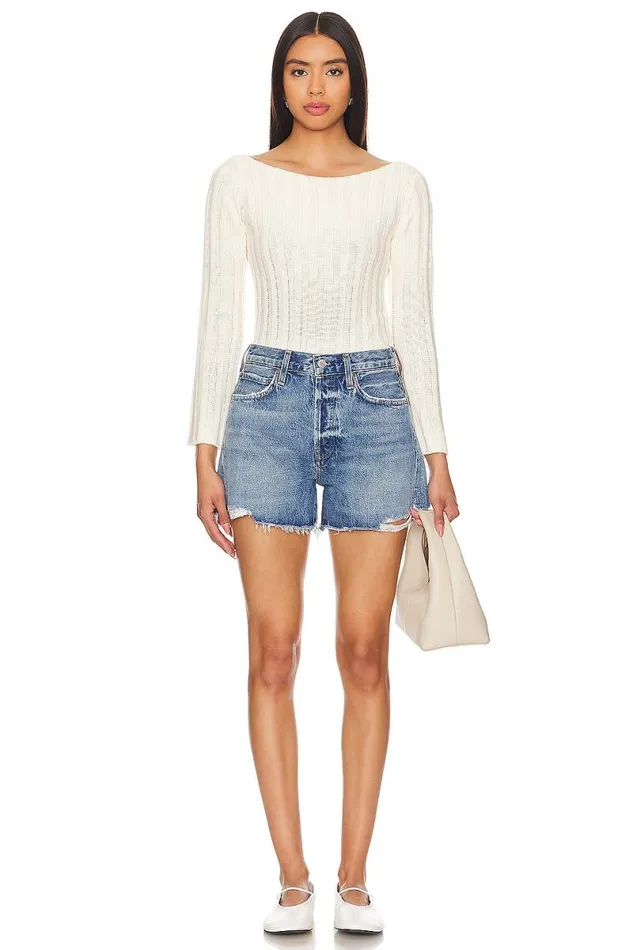 Dropped Needle Long Sleeve Ivory Women Lovers and Friends Sweaters and Knits