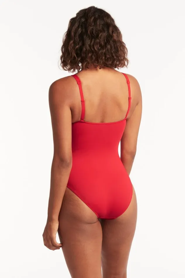 Eco Essentials Twist Front One Piece Eco Essentials Red Women Sea Level One Pieces