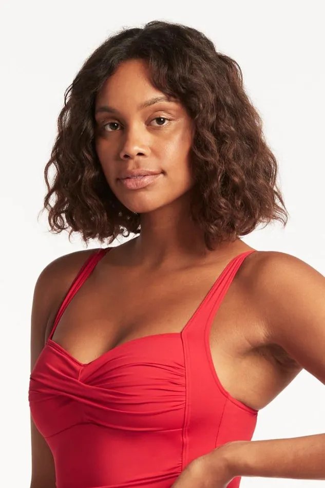 Eco Essentials Twist Front One Piece Eco Essentials Red Women Sea Level One Pieces