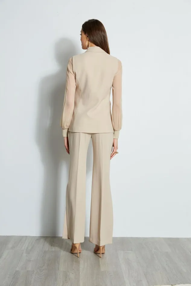 Elie Tahari Jackets and Blazers Chiffon Sleeve Blazer Island Sand 8211 Women
