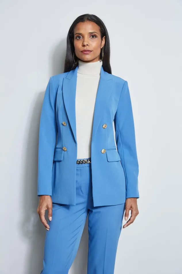 Elie Tahari Suiting Double Breasted Blazer Neptune 8211 Women