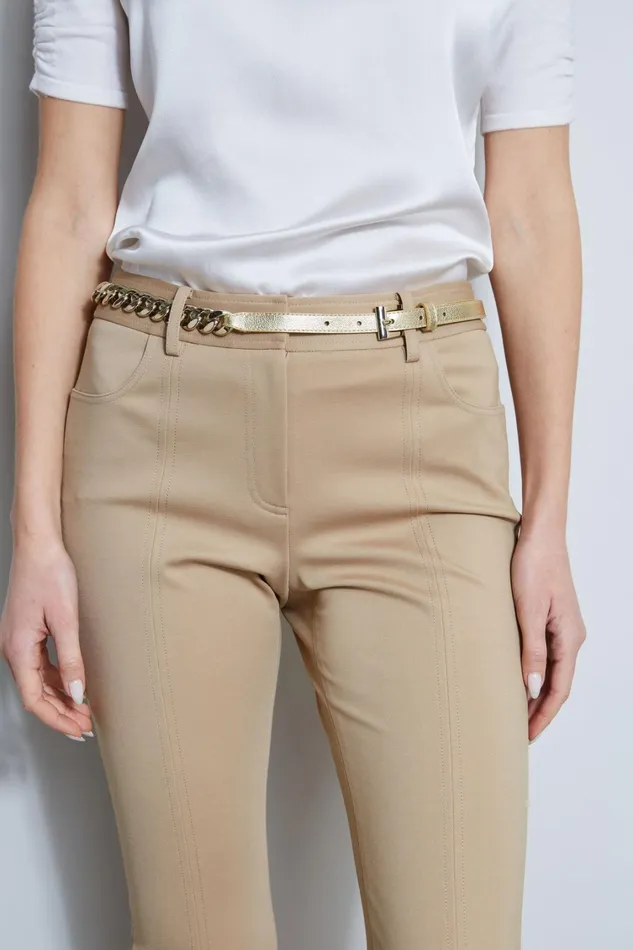 Elie Tahari Suiting Metallic Chain Belt Gold Metallic 8211 Women