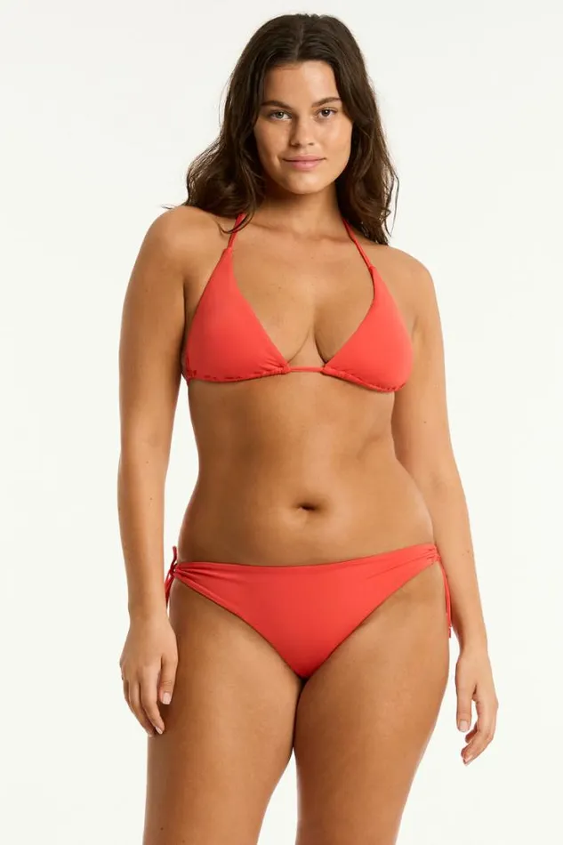 Essentials Edit Tie Side Cheeky Pant Eco Essentials Flame Women Sea Level Bottoms