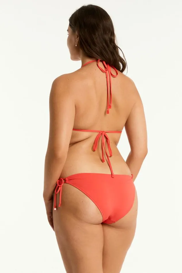 Essentials Edit Tie Side Cheeky Pant Eco Essentials Flame Women Sea Level Bottoms