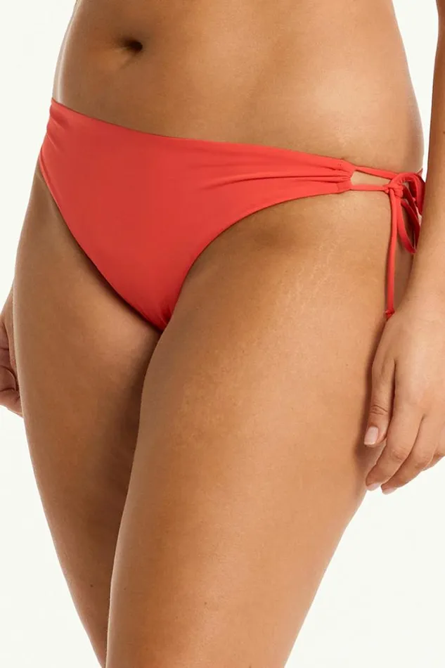 Essentials Edit Tie Side Cheeky Pant Eco Essentials Flame Women Sea Level Bottoms