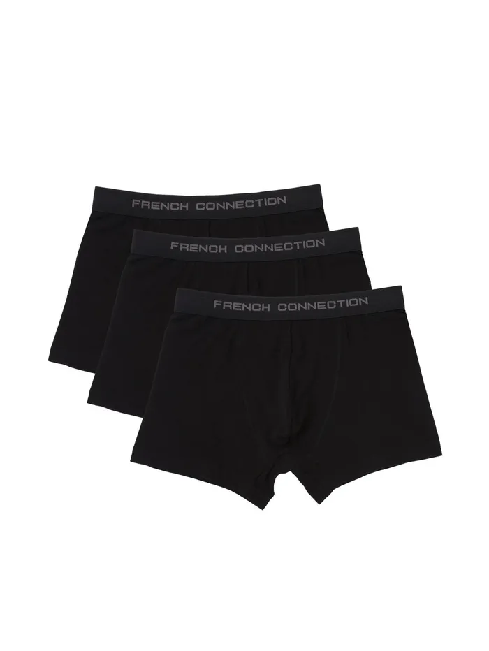 French Connection 3 Pack French Connection Boxers BlackBlackBlack Man Underwear and Socks
