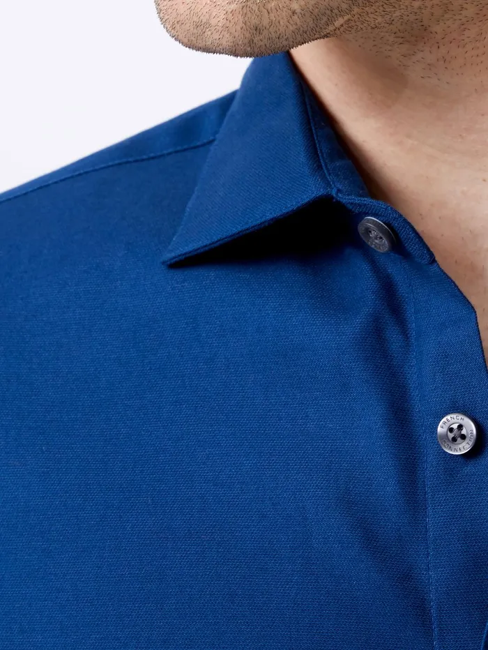 French Connection Cutaway Collar Stretch Shirt Blue Man Shirts