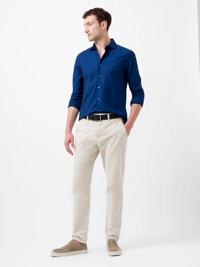 French Connection Cutaway Collar Stretch Shirt Blue Man Shirts