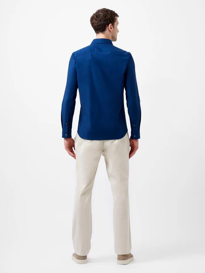 French Connection Cutaway Collar Stretch Shirt Blue Man Shirts