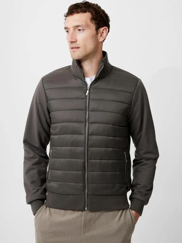 French Connection Hybrid Bomber Jacket Hunter Green Man Coats and Jackets